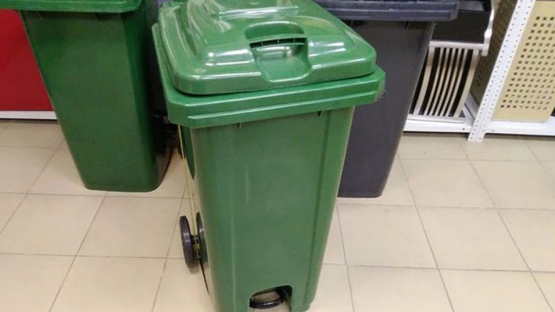 Пластиковый мусорный контейнер 120 литров на колесах